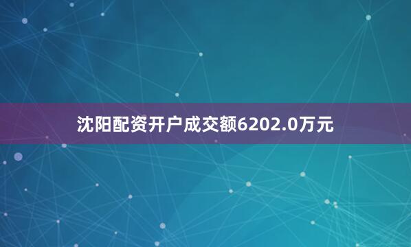 沈阳配资开户成交额6202.0万元